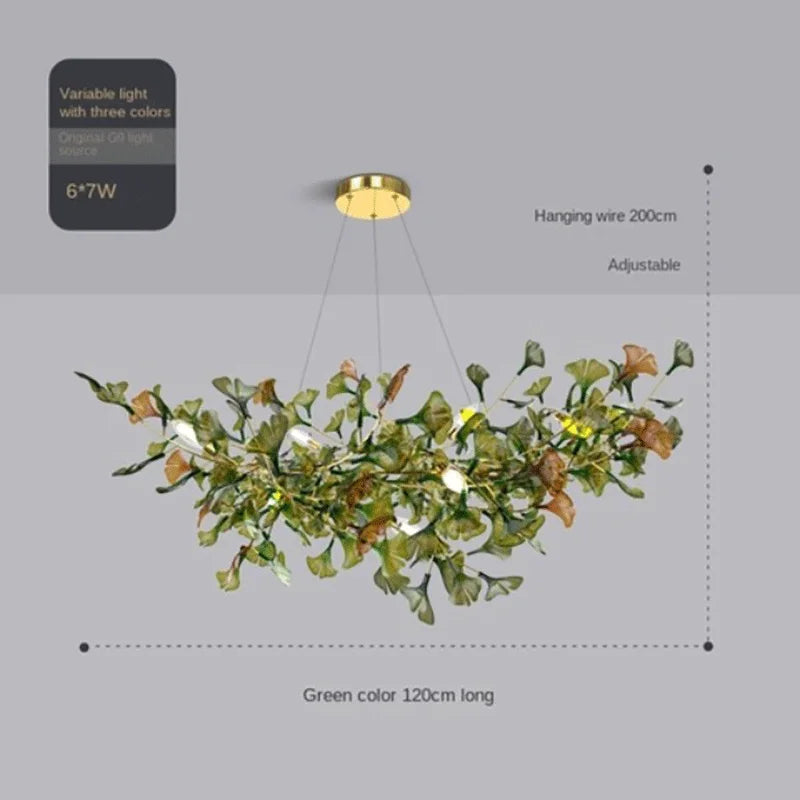 Custom Modern Ginkgo Chandelier - Luxury Glass Lighting for Dining Room, Living Room & Villa Home Decor