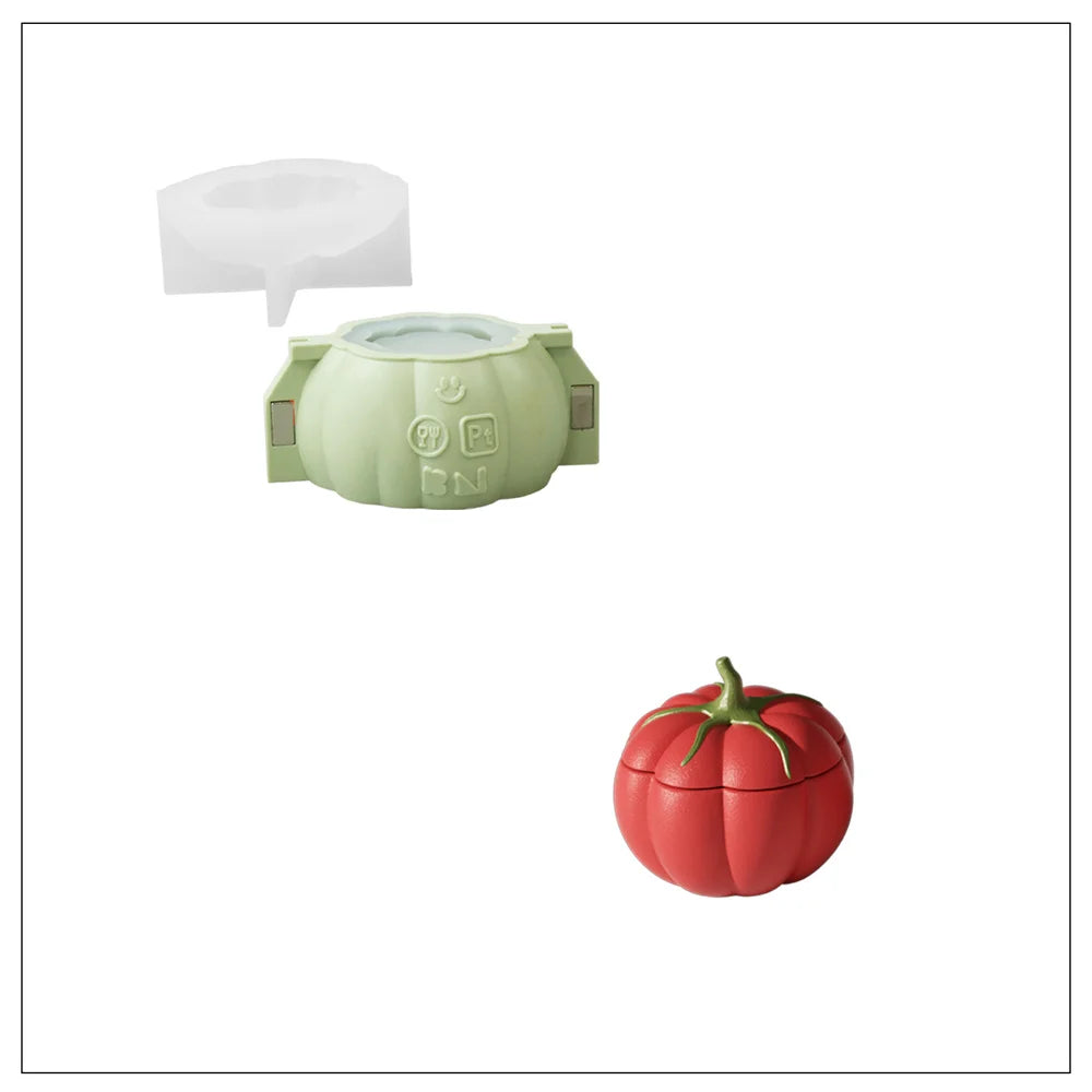 Freshly Picked Tomato Candle Jar Silicone Mould Handmade Candle Vessel Moulds for Concrete Gypsum Jesmonite Home Decor