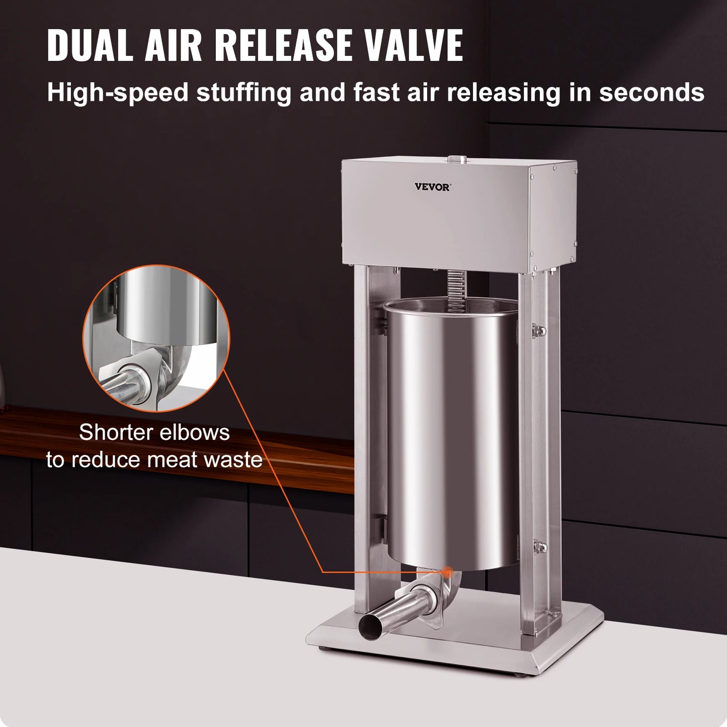 SucceBuy 10L/15L Electric Sausage Stuffer Stainless Steel Making Sausage Machine Commercial Grade with 4 Filling Funnel for Home