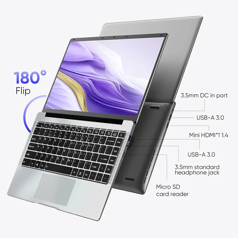 Intel Core i7 9850H Atom A3950 Windows 11 Pro Laptop Gamer SSD 1TB RAM 16GB Portable Laptops Computer Gaming 14.1" Notebook PC
