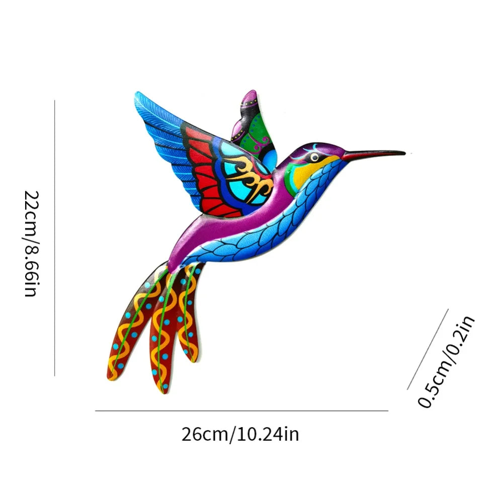 Wrought Iron Hummingbird Garden Bedroom Office Wall Hanging Universal Home Decor Living Room Art Crafts Ornament Indoor Outdoor