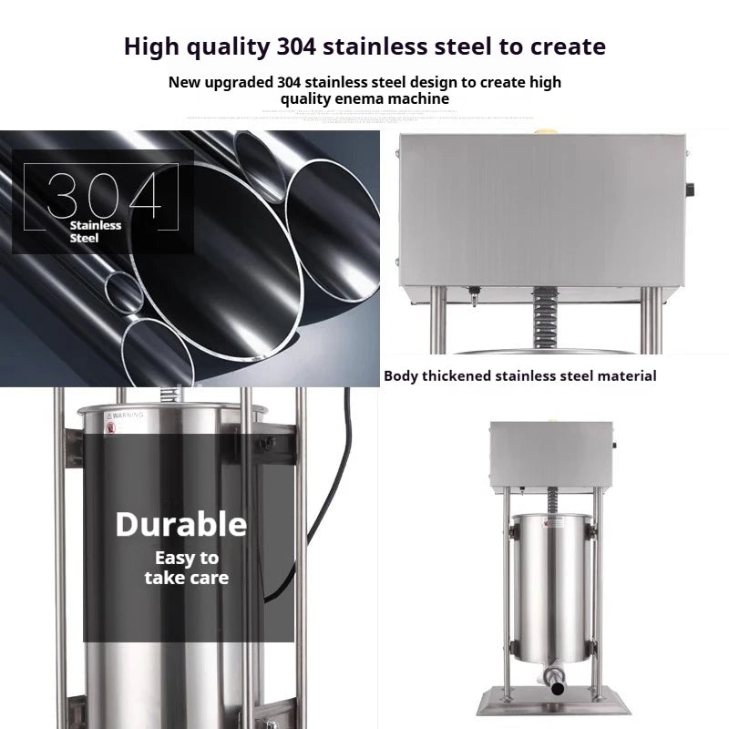 Electric & Manual Sausage Stuffer - 304 Stainless Steel Machine for Home and Commercial Use