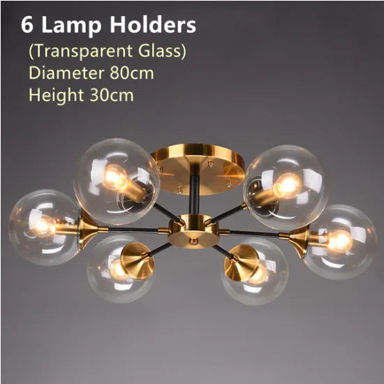 LED Ceiling Lamp Restaurant Bubble Glass Flower LED Ceiling Pendant Light Stylish Luxury Master Bedroom Ceiling Lamps Home Decor