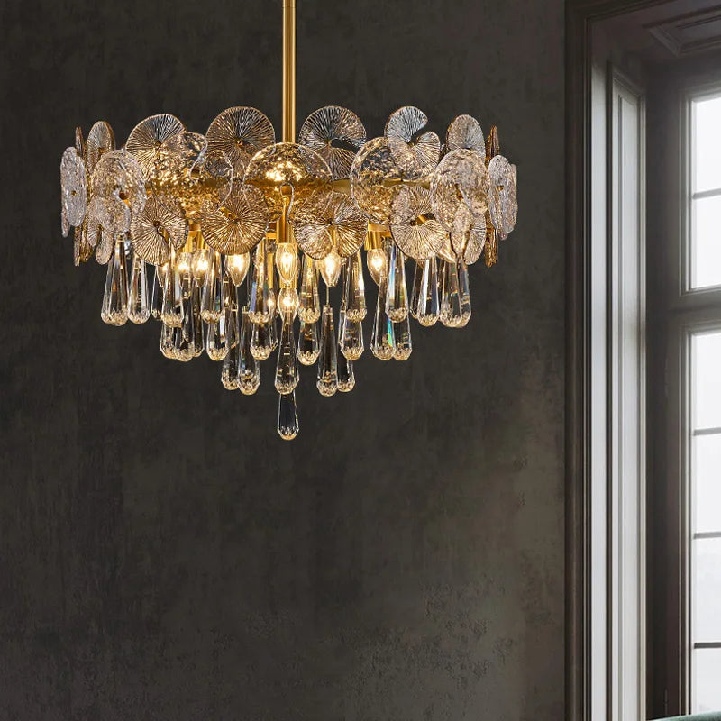 Living Room Luxury Crystal Chandelier Home Decor Items Lustre Modern Ceiling Chandeliers Lights Led Ceiling Light Chandelier