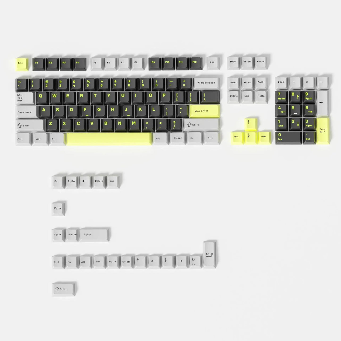 120 Keys Minimalist Style White Double Shot PBT Keycaps Cherry Profile Key cap for Cherry MX Switches Mechanical Gaming Keyboard