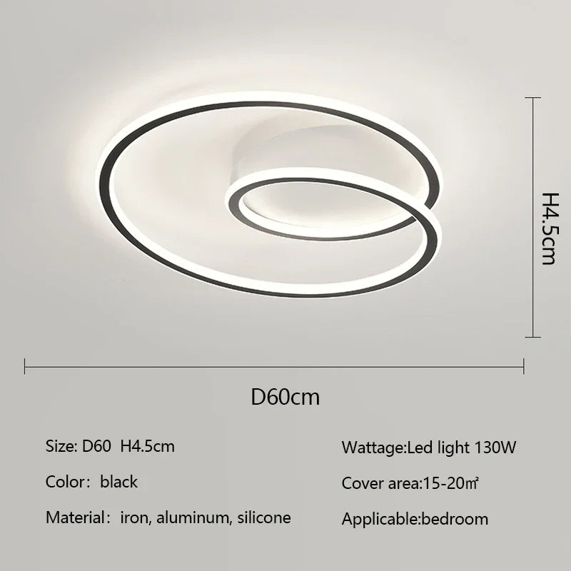 Modern Minimalism Round Bedroom Ceiling Light Creative Aluminum Dimmable Study Room Led Lamp Lighting Home Decor Luster Fixtures