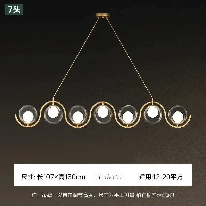 Nordic Bubble Waves Restaurant LED Pendant Light New Stylish for Dinning Living Room Chandeliers Home Decor Lamp Cream Bar Lamps