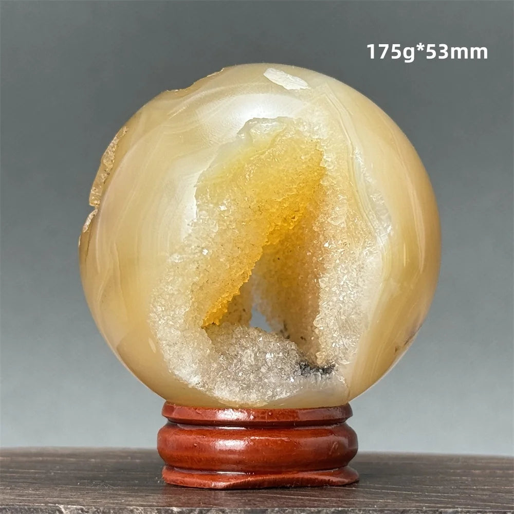 Natural Quartz Crystal Agate Open Mouth Smile Ball Treatment Reiki Witchcraft Meditation Spiritual Energy Home Decor