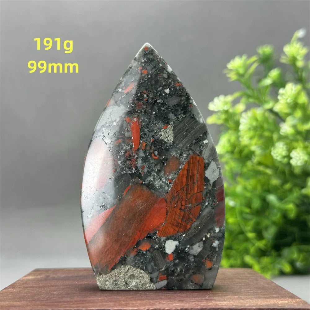 Natural Beautiful Blood Stone Free Form Torch Reiki Healing Energy Spiritual Meditation Witchcraft Exorcism Home Decor