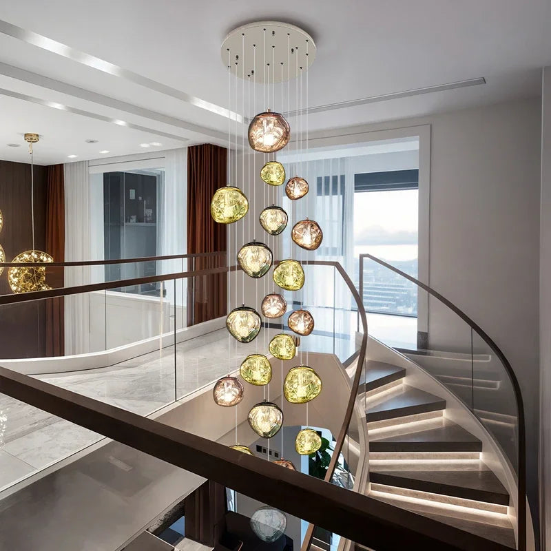 Modern home decor led lights pendant light lamps forstaircase Chandeliers for living room hanging light indoor lighting