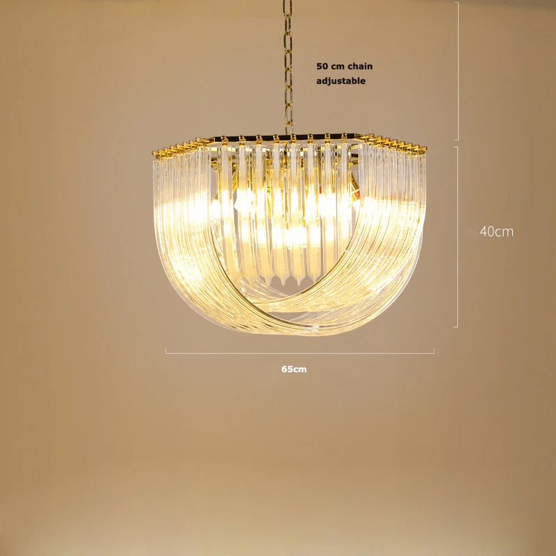 Modern Luxury Crystal Iron Chandelier Living Room Restaurant Bedroom Villa Hotel Lobby Highend Led Ceiling Lamp Home Decor Light