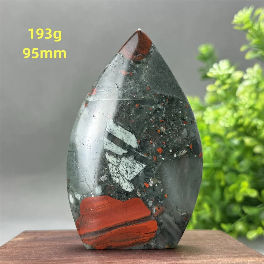 Natural Beautiful Blood Stone Free Form Torch Reiki Healing Energy Spiritual Meditation Witchcraft Exorcism Home Decor