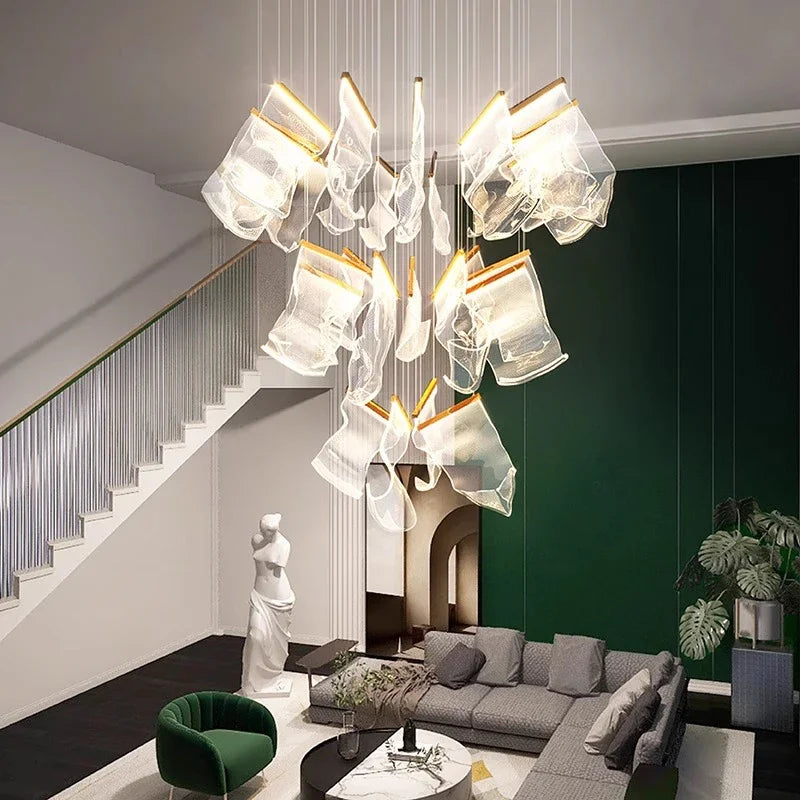 Modern home decor led lights pendant light lamps forstaircase Chandeliers for living room hanging light indoor lighting