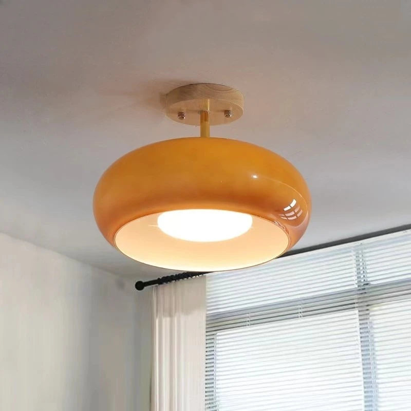 France Style Retro Antique Orange Glass Chandelier Bauhaus Medieval Ceiling Light Dining Room Bedroom Home Decor Light
