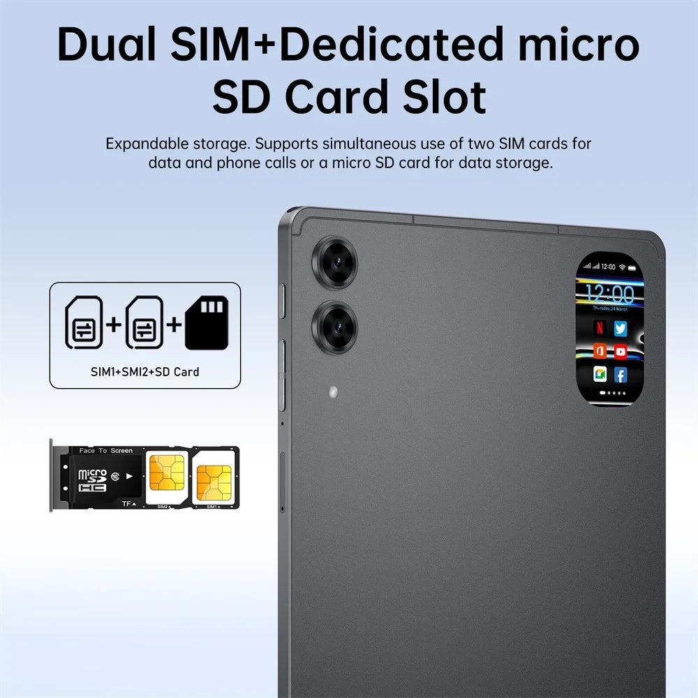 New Pad 7S Pro Tablet PC 22GB+2TB Original 10000mAh Dual SlM Card Global Version 10.1HD Screen Android 15 Tab Children's Tab