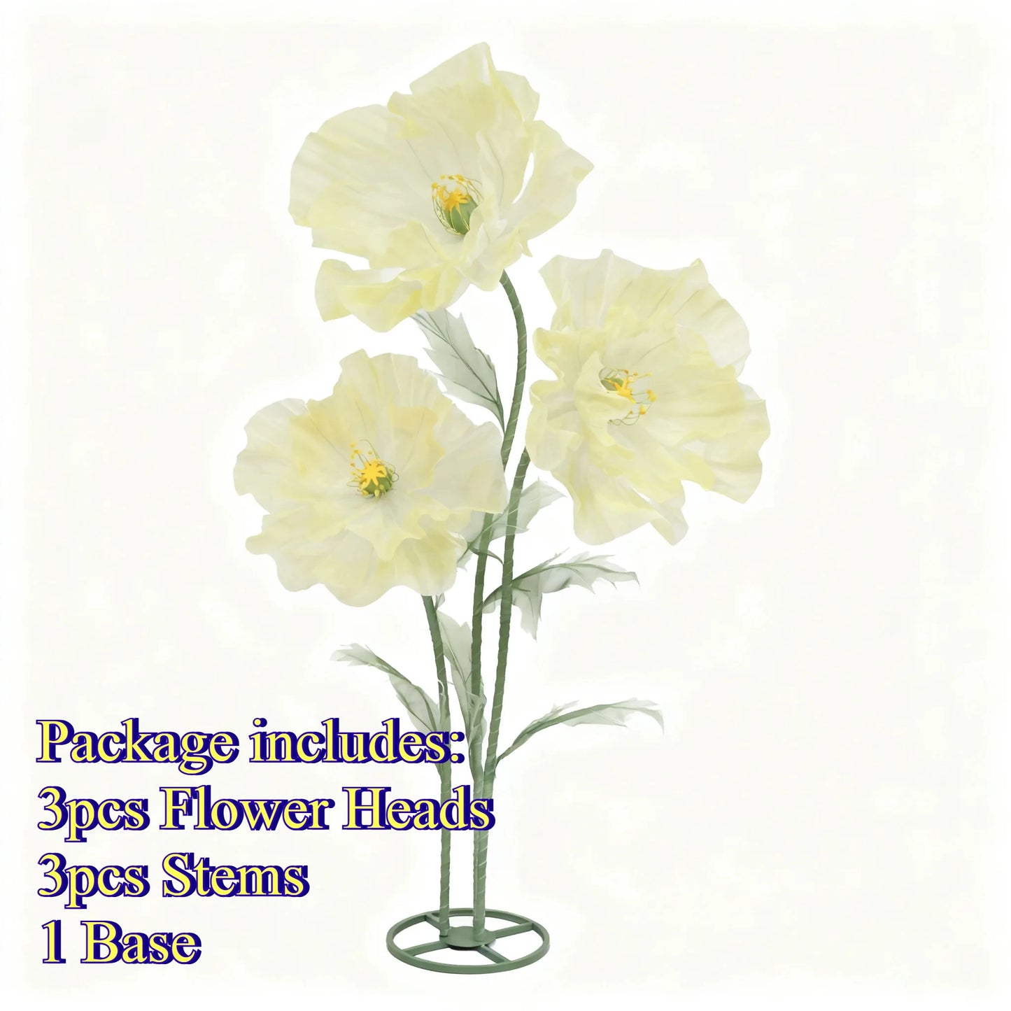 Waterproof Giant Silk Decorative Poppy Big Artificial Flowers Wedding Road Lead Flower Backdrop Decoration With Stand Home Decor