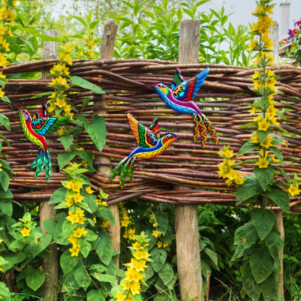 Wrought Iron Hummingbird Garden Bedroom Office Wall Hanging Universal Home Decor Living Room Art Crafts Ornament Indoor Outdoor