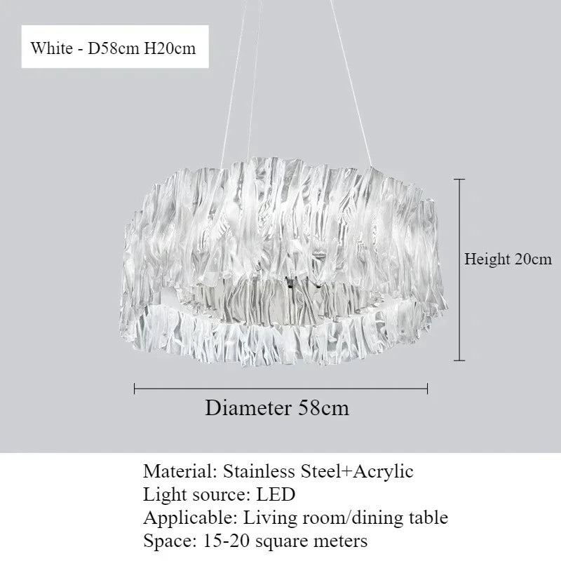 Italy Restaurant High-end Accordion LED Pendant Lights Personality Art for Living Room Chandelier Bedroom Home Decor Lamp Design