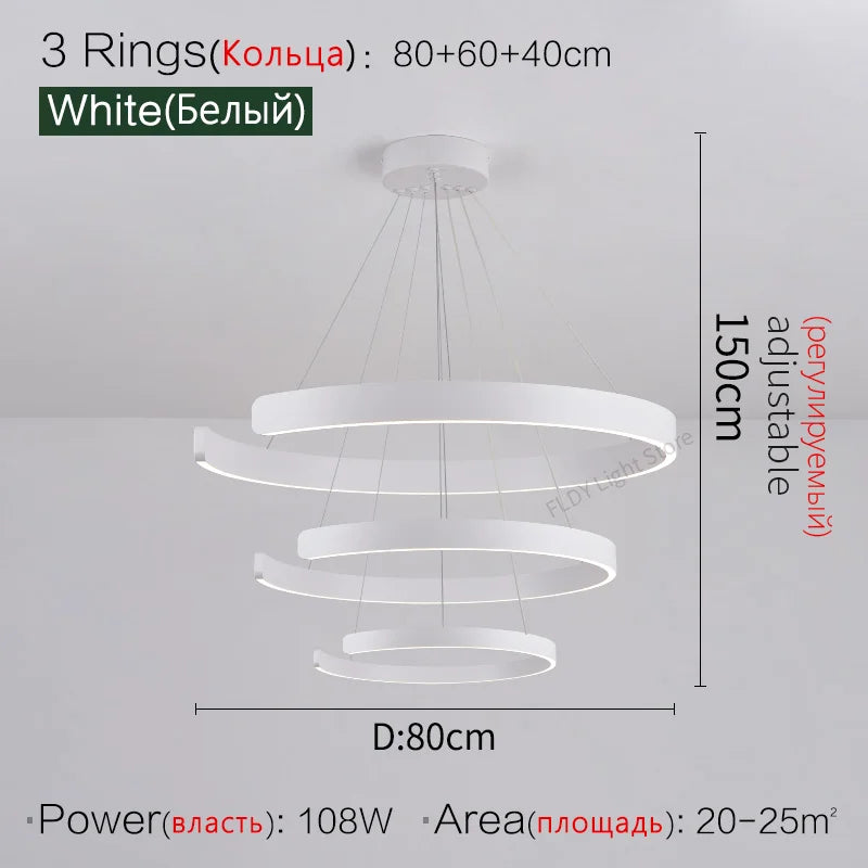 Ceiling chandelier Pendant lights Chandeliers for dining room LED Bedroom living room nordic home decor Modern Round ring lamps