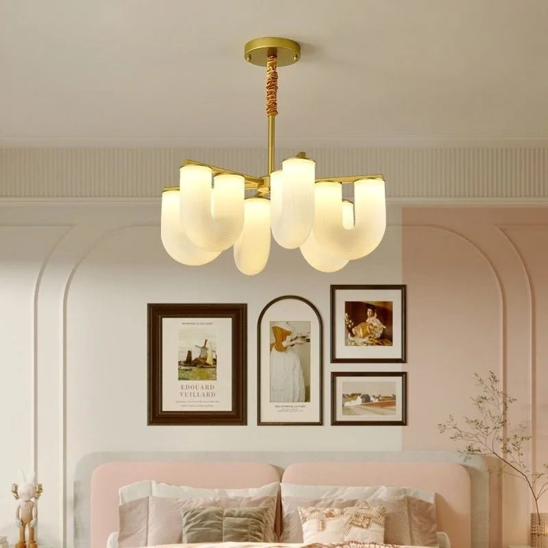 Creative New U-shaped Acrylic LED Pendant Lamp Living Room Restaurant Kitchen Bedroom Hotel Chandelier Home Decor Metal Lighting