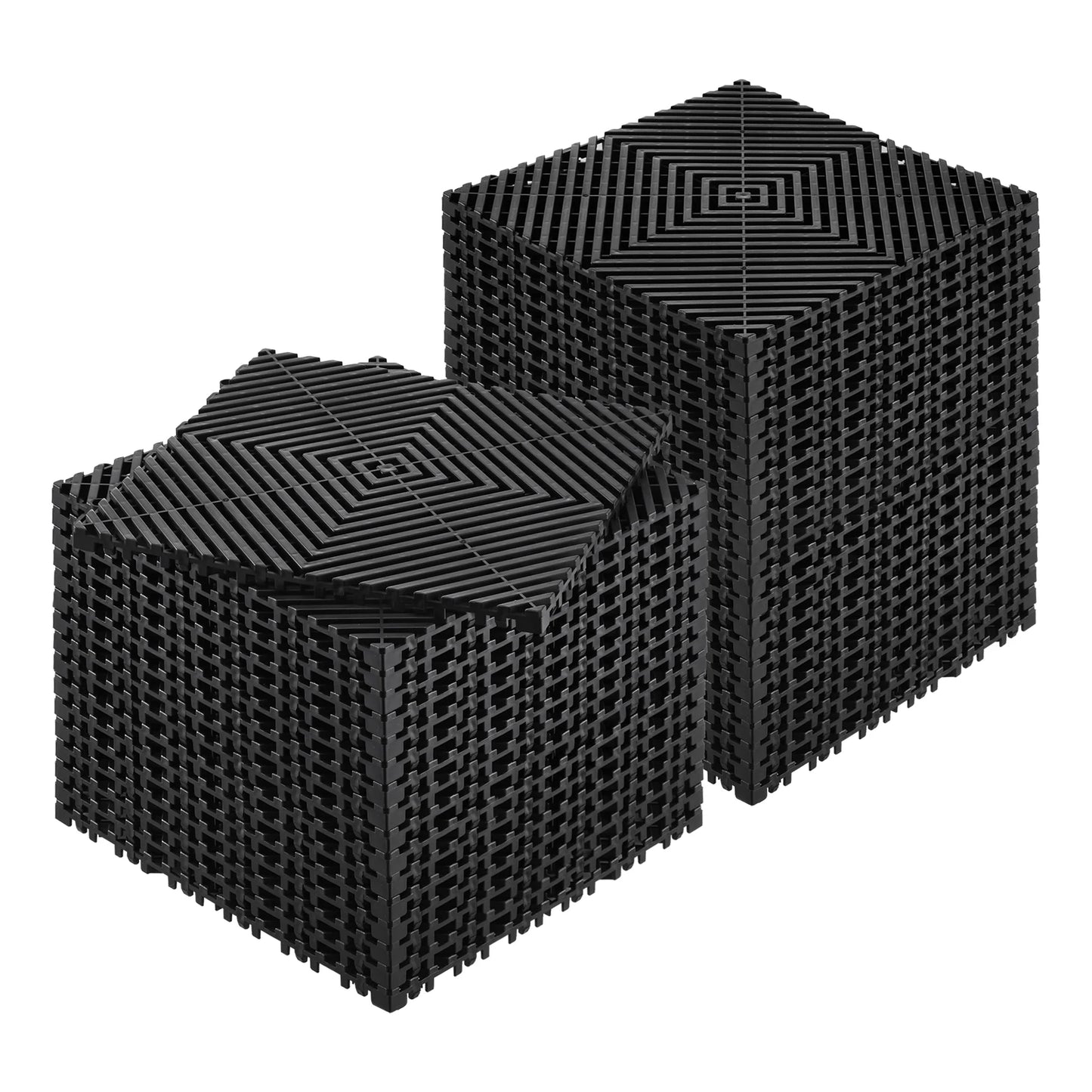 SucceBuy Interlocking Drainage Mat 12inx12in 12/24/40/50/55 Pcs Splicing Mats Non-Slip PP Drainage Floor Tile & Shower Mat