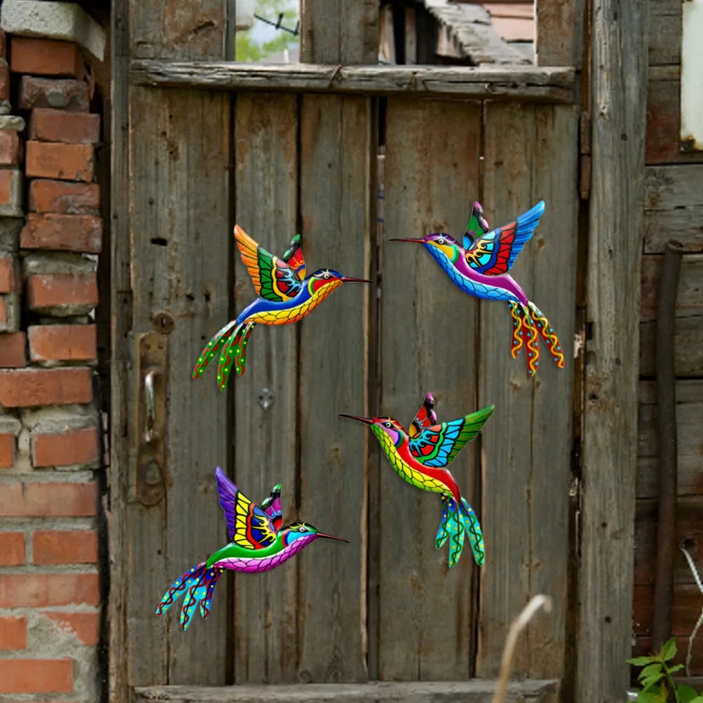 Wrought Iron Hummingbird Garden Bedroom Office Wall Hanging Universal Home Decor Living Room Art Crafts Ornament Indoor Outdoor