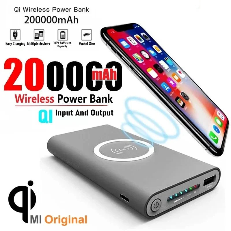Oneplus Magnetic Power Bank Super Thin Wireless 200000mah High Capacity Backup Battery Two-way Fast Charger For iPhone Xiaomi