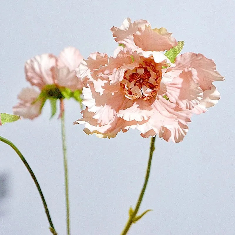 6Pcs Faux 3 Heads Wheel Feng Chrysanthemum Silk Flower for Home Decor Mariage Wedding Floral Party Table Fake Flower Arrangement