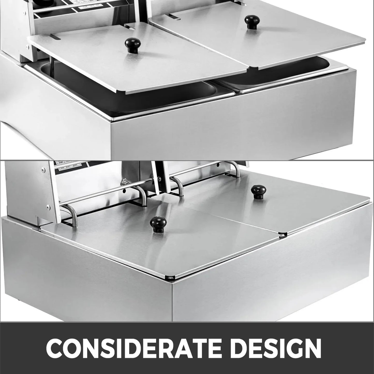 Electric Deep Fryers Dual Tanks 12L for Fast Food Restaurant or Camping Picnic Fried Chicken Frying Chips French Fries