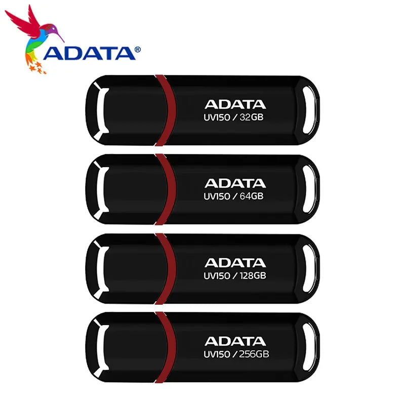 Original ADATA USB 3.2 USB Flash Drive UV150 Pen Drive 128GB 64GB 32GB Pendrive Black Flash Memory Stick for Computer U Disk