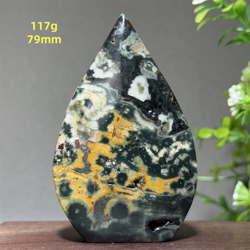Natural Ancient Ocean Jasper Crystalline Cluster Free Form Torch Mineral Rock Spirit Energy Witchcraft Healing Home Decor Gift