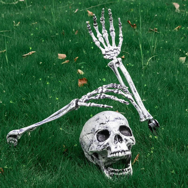 Halloween Decorations Home Decor Skeleton Head Outdoor Scary Props Realistic Skull Hands Yard Prank Festivals Party Supplies