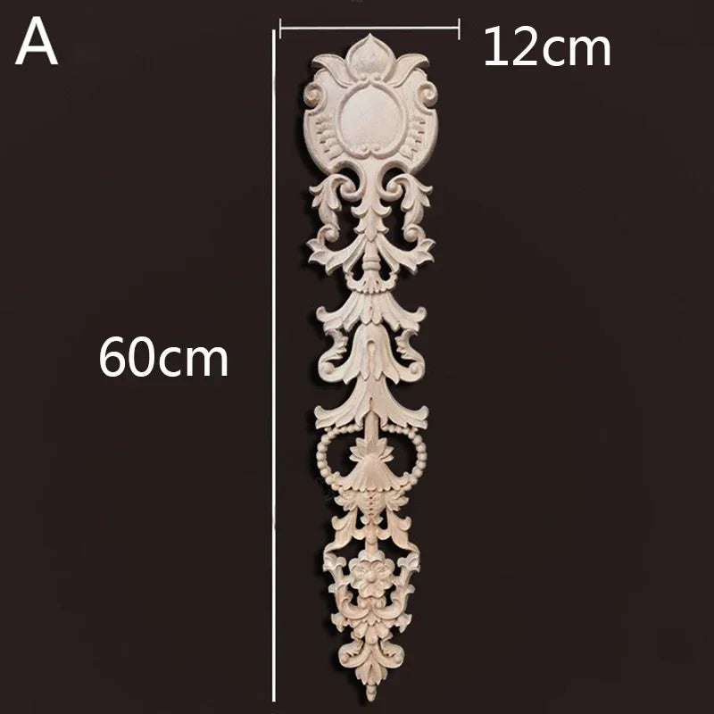 Wooden Furniture Appliques Luxury Living Room Decoration Home Decor Antique Onlays Mouldings Unique Natural Floral Wood Carved