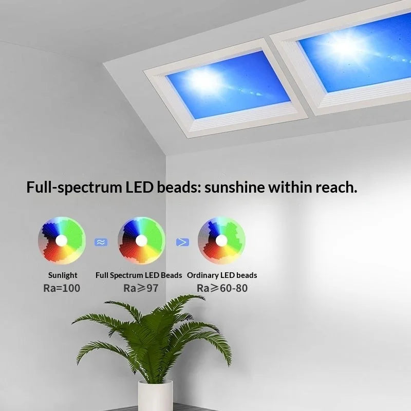 Modern Minimalist Recessed LED Sky Ceiling Light Sky Blue Simulation Sunlike Daylight Lamp for Kitchen Bathroom Home Decor