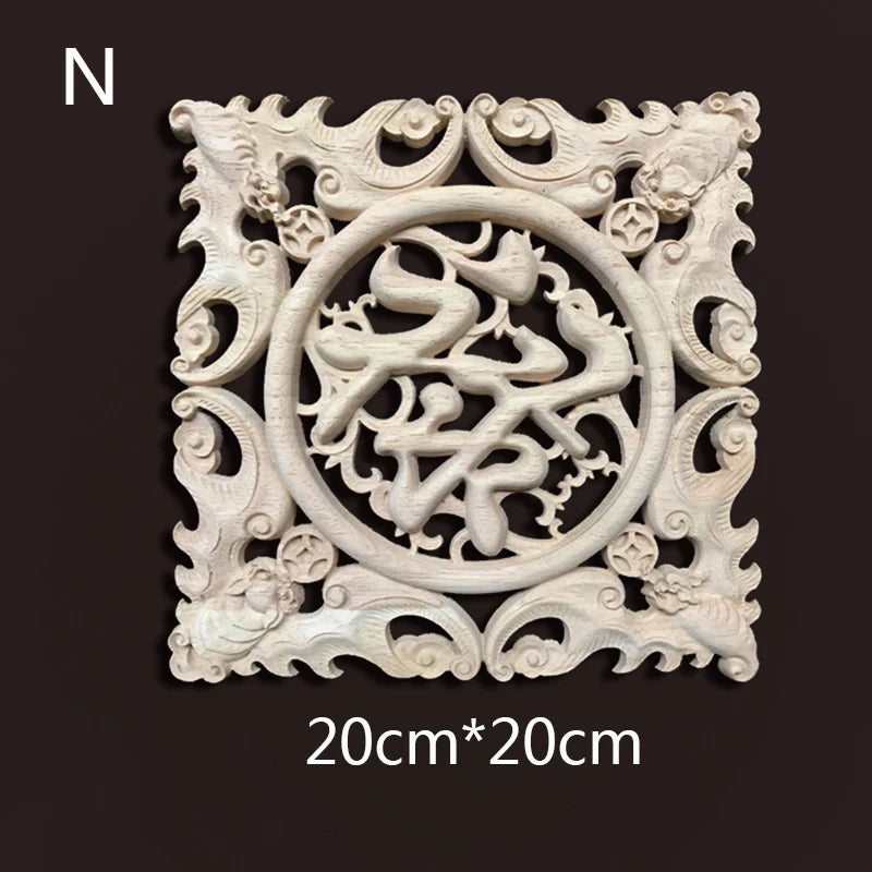 Wood Carving Onlays Appliques Decoration for Home Wood Decals for Furniture Wood Flower Crafting Wood Floral Home Decor Items