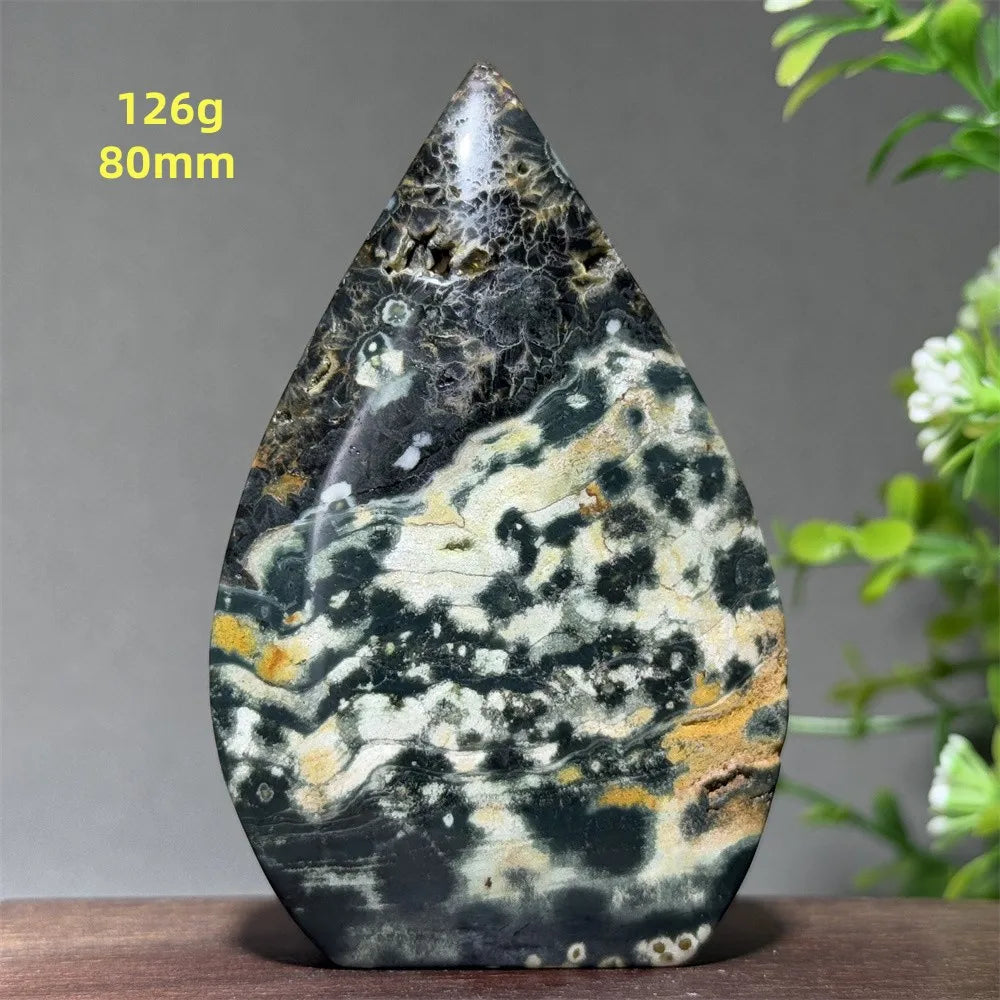 Natural Ancient Ocean Jasper Crystalline Cluster Free Form Torch Mineral Rock Spirit Energy Witchcraft Healing Home Decor Gift