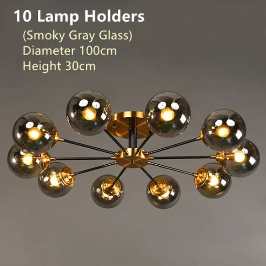 LED Ceiling Lamp Restaurant Bubble Glass Flower LED Ceiling Pendant Light Stylish Luxury Master Bedroom Ceiling Lamps Home Decor