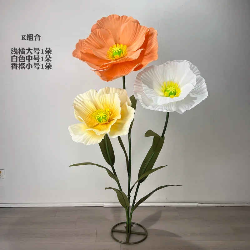 3PCS Large Paper Flowers Giant Artificial Flower Wedding Decoration Customized Artificial Flower Window Display Party Home Decor