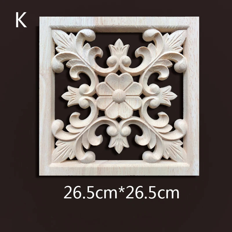 Wood Carving Onlays Appliques Decoration for Home Wood Decals for Furniture Wood Flower Crafting Wood Floral Home Decor Items