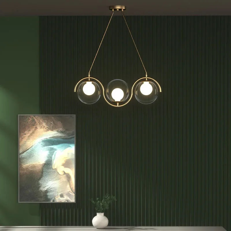 Nordic Bubble Waves Restaurant LED Pendant Light New Stylish for Dinning Living Room Chandeliers Home Decor Lamp Cream Bar Lamps